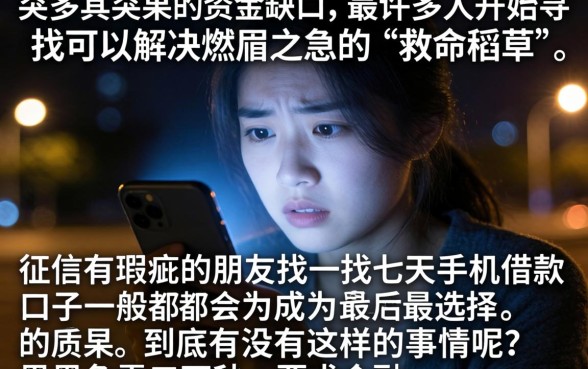 七天手机借款口子，细致阐述5个黑户急需三万秒到的的口子