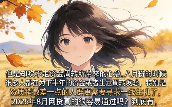 8月份网贷容易通过，规整5个不看年龄征信负债的口子