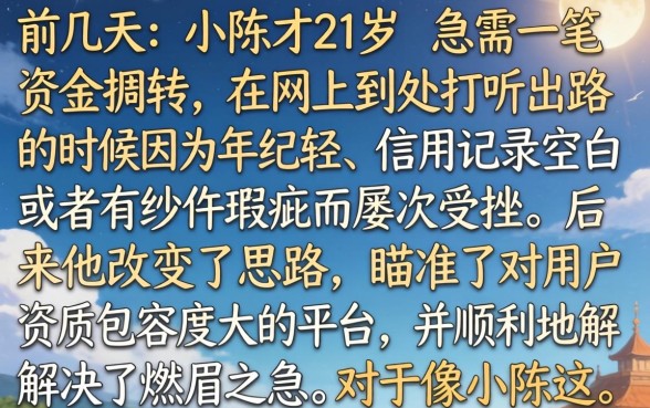 21岁能下款的口子，归纳5个黑户可快速办理小额贷款业务的口子