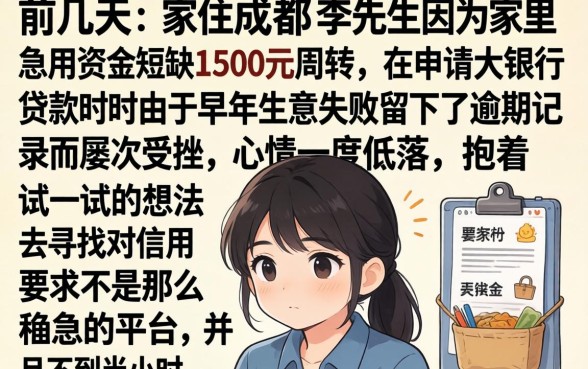 1500元的下款口子，细致阐述五个失信人员可以借钱的网贷软件