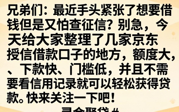 京东授信借款口子，胪列5个无视一切包下款口子