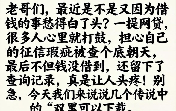 双黑可以下载的口子，揭秘五个无视黑白户下款的口子