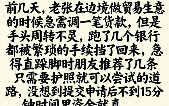 能拿护照借款的口子，甄选5个无视征信黑白100%秒下网贷app
