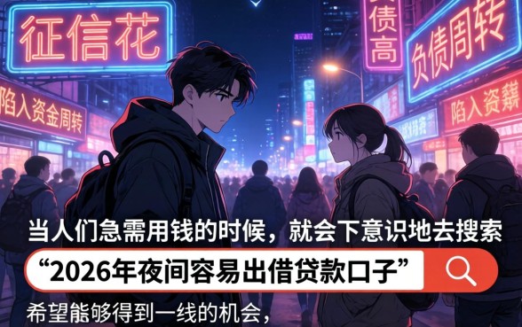 2026夜间容易下款的贷款口子，罗列五个高炮双黑逾期必下款平台
