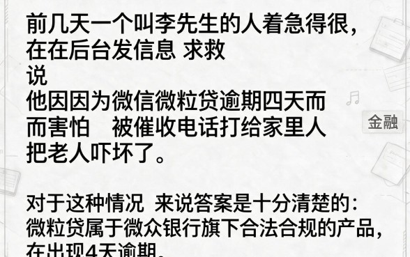 微信微粒贷逾期4天会打家里的电联吗，筛选五个有逾期借款容易通过的软件