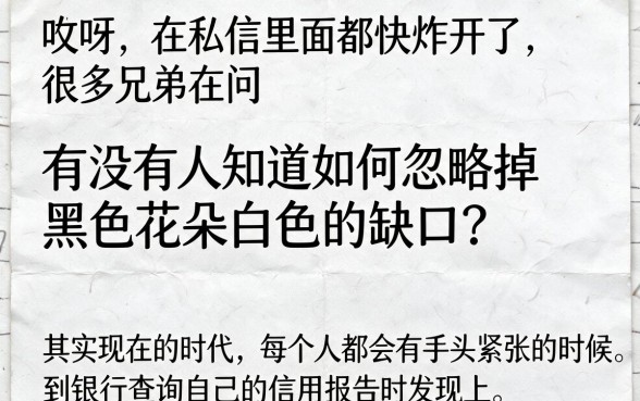 谁有无视黑花白的口子吗，规整5个审贷口子审核加快的app