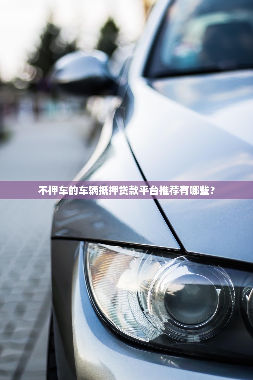 不押车的车辆抵押贷款平台推荐有哪些？