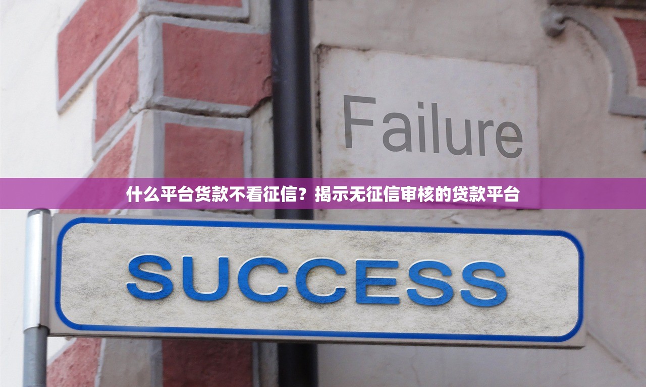 什么平台货款不看征信？揭示无征信审核的贷款平台