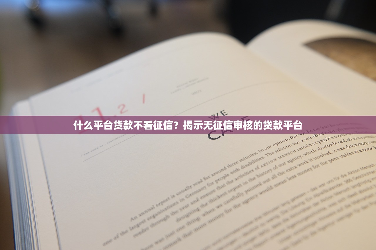 什么平台货款不看征信？揭示无征信审核的贷款平台