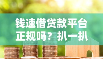 钱速借贷款平台正规吗？扒一扒它的资质和用户真实反馈