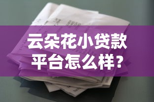 云朵花小贷款平台怎么样？真实测评与使用指南