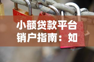 小额贷款平台销户指南：如何安全关闭账户并保护个人信息