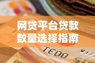 网贷平台贷款数量选择指南：合理规划避免风险