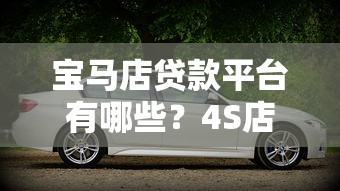 宝马店贷款平台有哪些？4S店购车贷款方案全解析