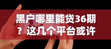 黑户哪里能贷36期？这几个平台或许能帮到你