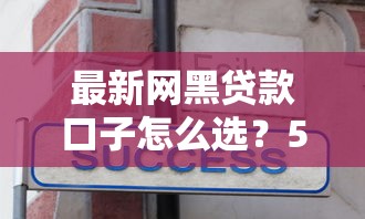 最新网黑贷款口子怎么选？5个避坑技巧实测分享
