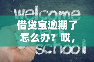 借贷宝逾期了怎么办？哎，遇到这事儿别慌！