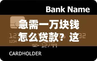 急需一万块钱怎么贷款？这几种方法或许能帮你解决难题