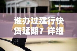 谁办过建行快贷延期？详细解答延期流程和注意事项