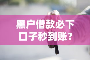 黑户借款必下口子秒到账？这5个方法实测有效