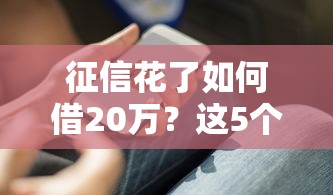 征信花了如何借20万？这5个靠谱方法你必须知道