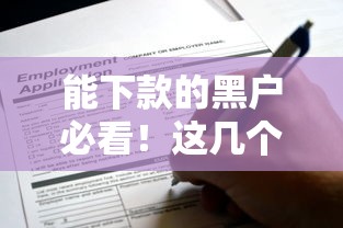 能下款的黑户必看！这几个平台居然还能申请到贷款