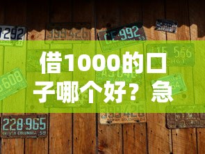 借1000的口子哪个好？急用？试试这几个靠谱平台