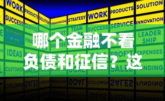 哪个金融不看负债和征信？这几类产品或许能解决难题