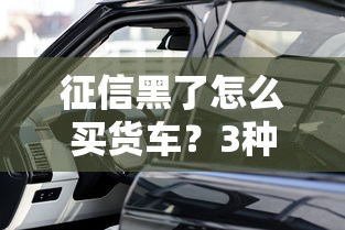 征信黑了怎么买货车？3种渠道+5个平台实测