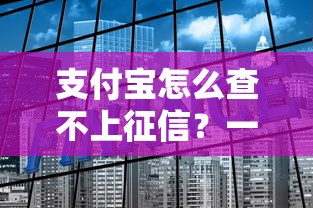 支付宝怎么查不上征信？一文看懂原因和解决方案