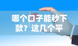 哪个口子能秒下款？这几个平台审核快、放款稳！