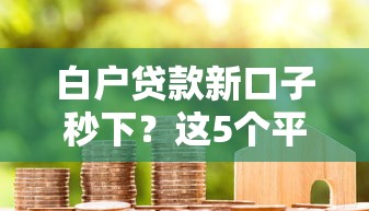 白户贷款新口子秒下？这5个平台下款快、额度高