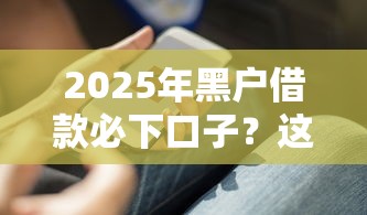 2025年黑户借款必下口子？这几个方法或许能帮到你