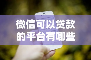 微信可以贷款的平台有哪些？这5个官方渠道实测靠谱