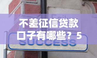 不差征信贷款口子有哪些？5个真实下款经验分享