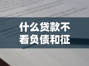什么贷款不看负债和征信？真实渠道深度解析