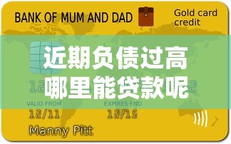 近期负债过高哪里能贷款呢？别慌！这几个渠道还能申请