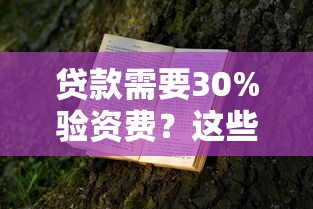 贷款需要30%验资费？这些套路你必须懂！