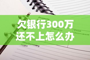 欠银行300万还不上怎么办？5个应对策略深度解析
