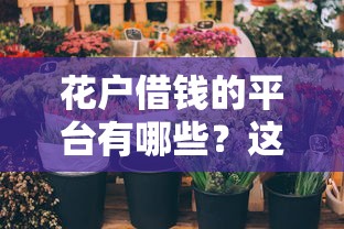 花户借钱的平台有哪些？这5个正规渠道亲测靠谱