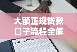 大额正规贷款口子流程全解析：从申请到放款完整指南