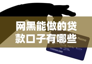 网黑能做的贷款口子有哪些？5个真实下款渠道亲测有效