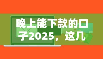 晚上能下款的口子2025，这几个平台竟然能秒到账？
