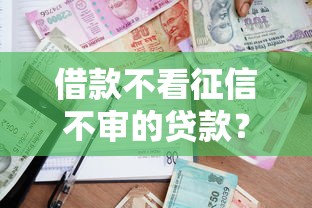 借款不看征信不审的贷款？这几个办法帮你解决资金难题