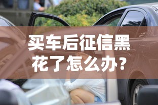 买车后征信黑花了怎么办？手把手教你破解贷款难题