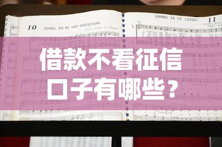 借款不看征信口子有哪些？这几个渠道或许能帮到你