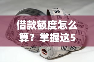 借款额度怎么算？掌握这5个技巧轻松提升30%