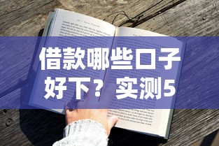 借款哪些口子好下？实测5个审核快通过率高的平台