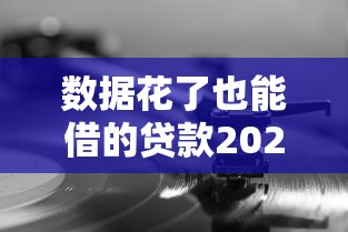 数据花了也能借的贷款2025：这些渠道别错过！