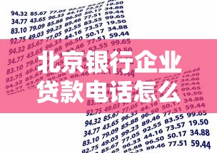 北京银行企业贷款电话怎么查？企业主必看的申请流程与答疑